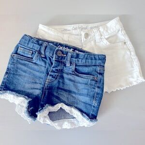 Cat & Jack jean shorts- white and denim. Toddler girls 5t. No stains!